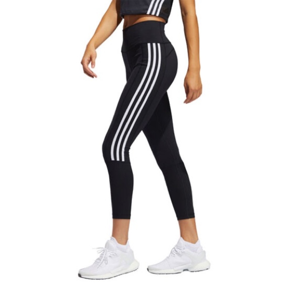 Adidas Believe This Leggings 3 Stripe High Rise‎ 7/8 Tights Black